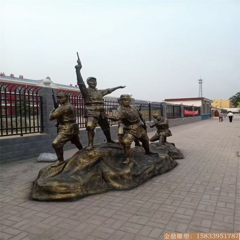 冲锋战士人物铜雕塑